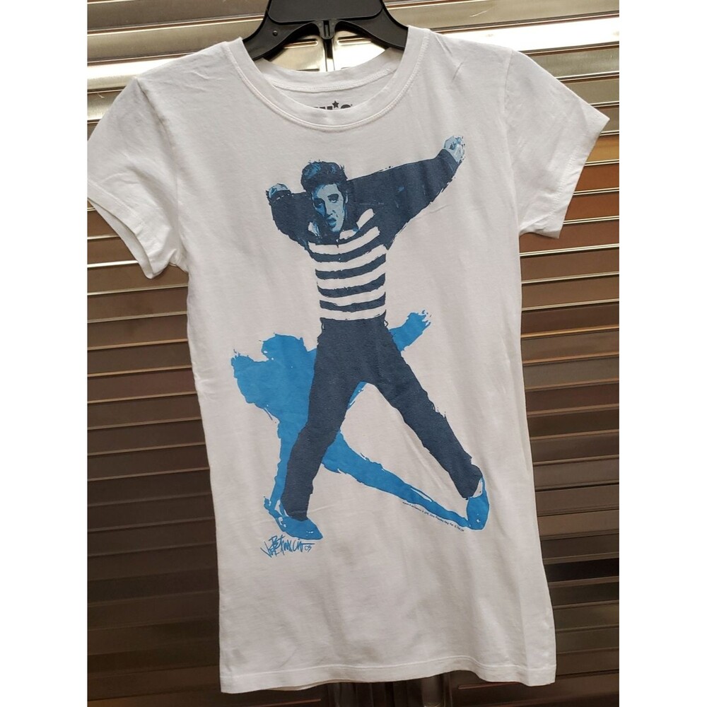 Elvis Jailhouse Rock White Graphic Tee by Joe Petruccio